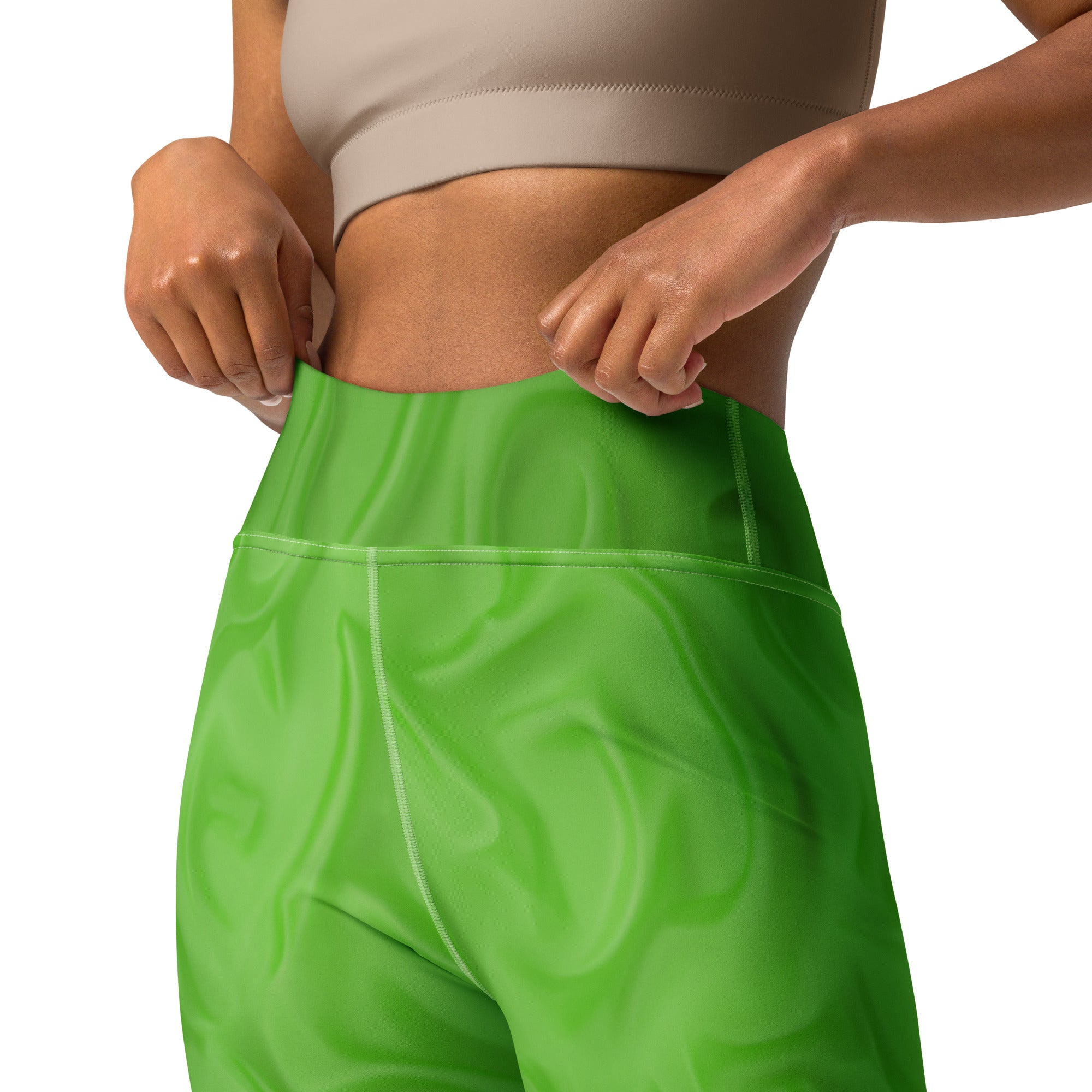 Lime Green Dance leggings. Gym or Workout High Waist Leggings. Yoga Pants. "Brat365" Streetwear by WickedYo.